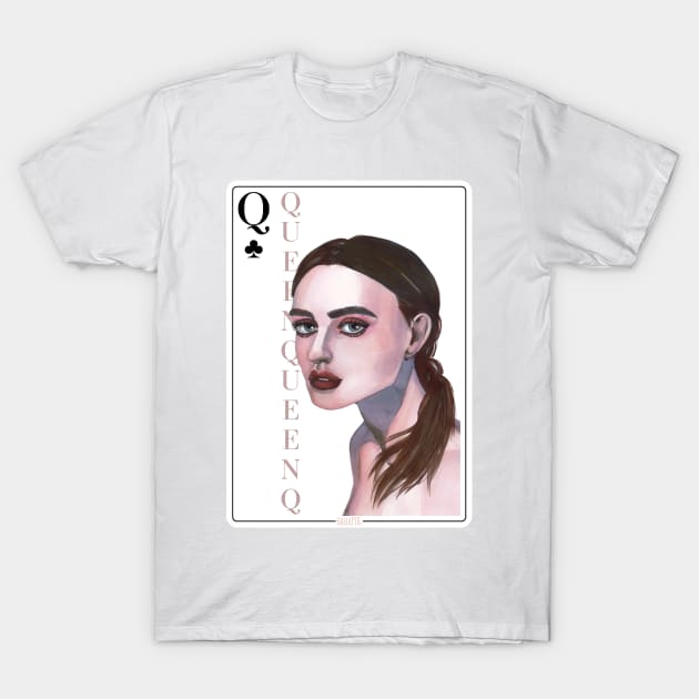 Queen of Clubs T-Shirt by Sharaful